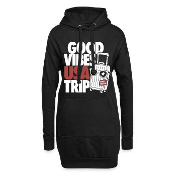 USA Road Trip Design - Hoodie-Kleid - Schwarz - Vorne
