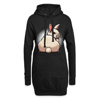Kaninchen Hase Hasen langohr Klopfer Rammler - Hoodie-Kleid - Schwarz - Vorne