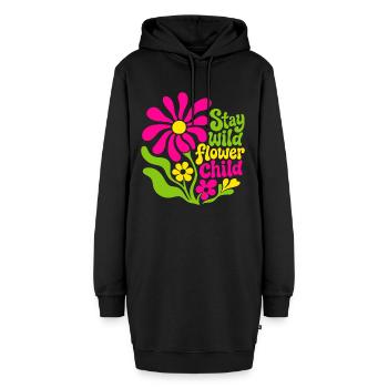 Reste l’enfant des fleurs sauvages - Sweat-shirt à capuche long Femme - noir - Devant
