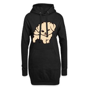 Golden Retriever - Chiot Golden Retriever mignon - Sweat-shirt à capuche long Femme - noir - Devant