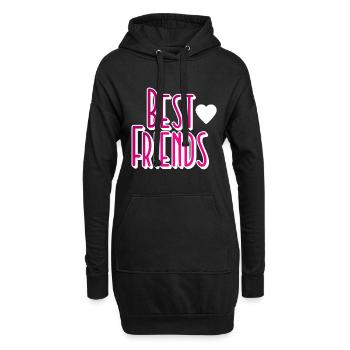 Best Friends Freunde Freundschaft - Hoodie-Kleid - Schwarz - Vorne