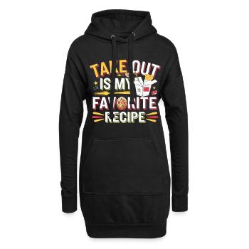 Take Out Is My Favorite Recipe 4 - Hoodie-Kleid - Schwarz - Vorne
