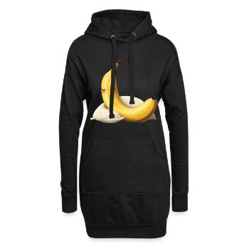 Banane - Hoodie-Kleid - Schwarz - Vorne