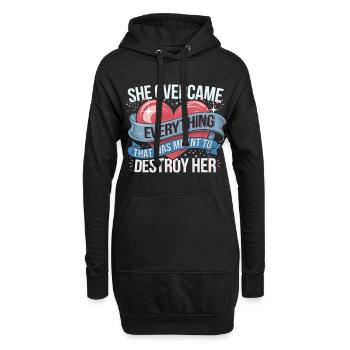 She Overcame What Was Meant To Destroy 9 - Hoodie-Kleid - Schwarz - Vorne