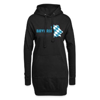 Bavière Carte de drapeau - Sweat-shirt à capuche long Femme - noir - Devant