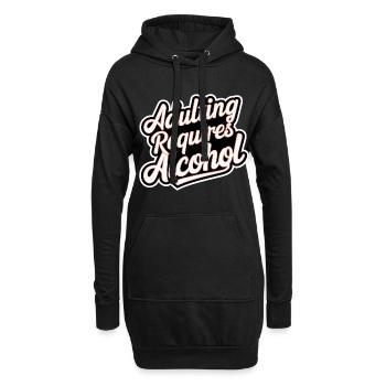 Adulting Requires Alcohol 11 - Hoodie-Kleid - Schwarz - Vorne