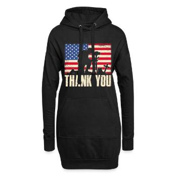 Vielen Dank - Hoodie-Kleid - Schwarz - Vorne