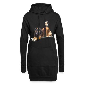 tervuren saut - Sweat-shirt à capuche long Femme - noir - Devant