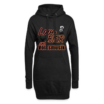LoveBierVolksmusik - Hoodie-Kleid - Schwarz - Vorne