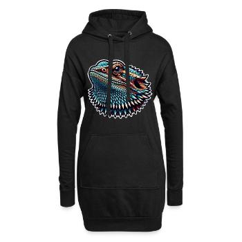 Bartagame Bartagamen Dragon barbu - Sweat-shirt à capuche long Femme - noir - Devant