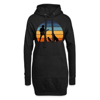Gitarrist Pet Dog Animal Musiker Bassist - Hoodie-Kleid - Schwarz - Vorne