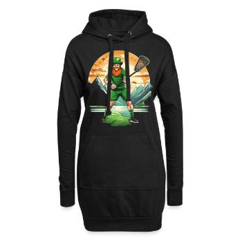 St. Patrick's Day Kleeblatt Lacrosse - Hoodie-Kleid - Schwarz - Vorne