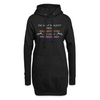 Mehr Räubertöchter weniger Prinzessinnen - Hoodie-Kleid - Schwarz - Vorne