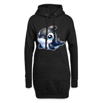 Orque - Sweat-shirt à capuche long Femme - noir - Devant