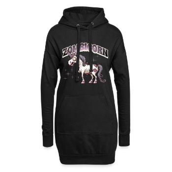 Licorne zombie zombie - Sweat-shirt à capuche long Femme - noir - Devant
