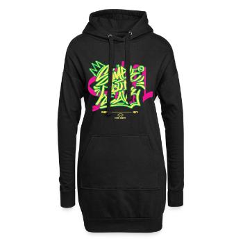 Graffiti urbain streetwear - Sweat-shirt à capuche long Femme - noir - Devant