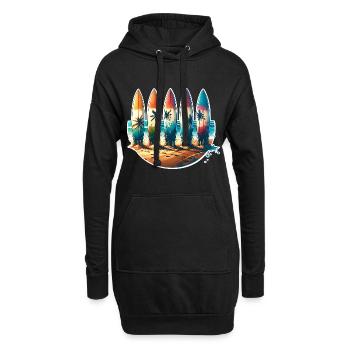 Surfen Surfer - Hoodie-Kleid - Schwarz - Vorne