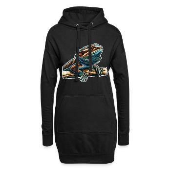 Bartagame Bartagamen Bearded Dragon - Hoodie-Kleid - Schwarz - Vorne