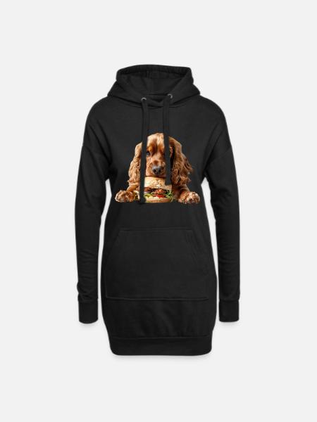 Cocker Spaniel - Hoodie-Kleid - Schwarz