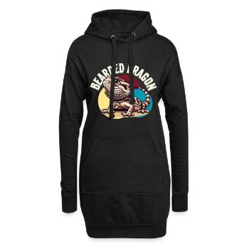 Bartagame Bartagamen Bearded Dragon - Hoodie-Kleid - Schwarz - Vorne