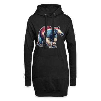 Fourmilier - Sweat-shirt à capuche long Femme - noir - Devant