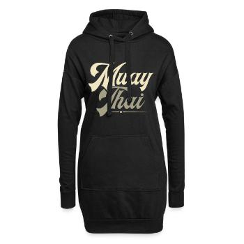 Muay Thai - Hoodie-Kleid - Schwarz - Vorne