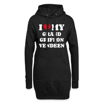 J’aime mon Grand Griffon Vendéen - Sweat-shirt à capuche long Femme - noir - Devant