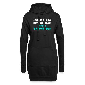 Bergers blancs - Sweat-shirt à capuche long Femme - noir - Devant