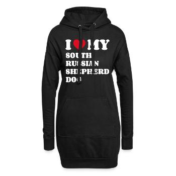 I Love My South Russian Shepherd Dog - Hoodie Dress - black - Front