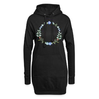 Couronne de fleurs - Sweat-shirt à capuche long Femme - noir - Devant