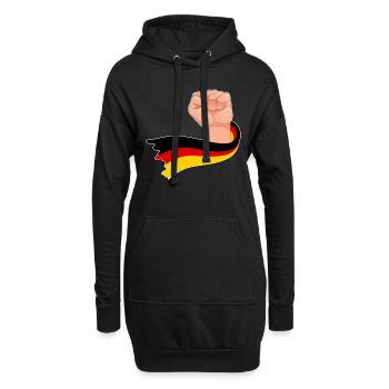 Deutscher Held Deutsche Flagge Faust Deutschland - Hoodie-Kleid - Schwarz - Vorne
