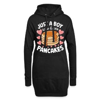 Pancakes Frühstück Essen Pancake - Hoodie-Kleid - Schwarz - Vorne