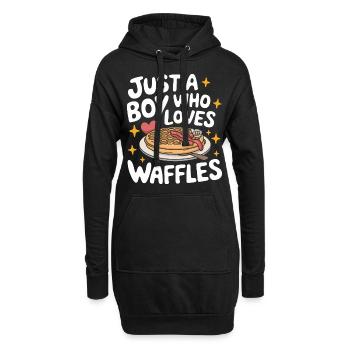 Gaufres Bonbons pour le petit-déjeuner - Sweat-shirt à capuche long Femme - noir - Devant