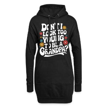 Papy Grand-père Famille Fête des pères - Sweat-shirt à capuche long Femme - noir - Devant