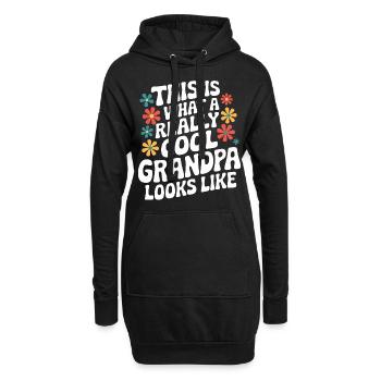Papy Grand-père Famille Fête des pères - Sweat-shirt à capuche long Femme - noir - Devant