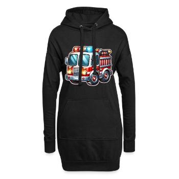 Feuerwehr - Hoodie-Kleid - Schwarz - Vorne
