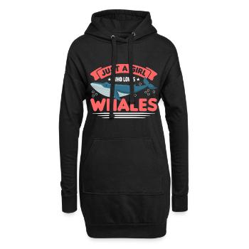 Observation des baleines Observation des baleines Orques Bleu Baleine - Sweat-shirt à capuche long Femme - noir - Devant