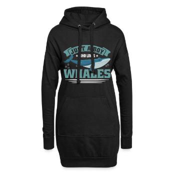 Observation des baleines Observation des baleines Orques Bleu Baleine - Sweat-shirt à capuche long Femme - noir - Devant