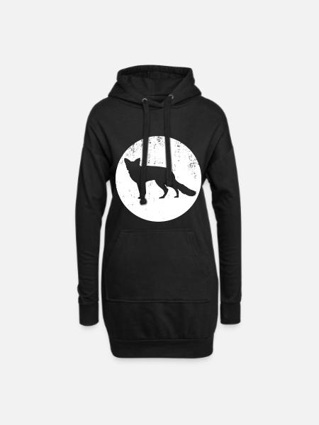 Fuchs - Hoodie-Kleid - Schwarz