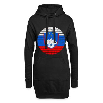 Slowenien Wappen Flagge Slowenien-Urlaub Souvenir - Hoodie-Kleid - Schwarz - Vorne