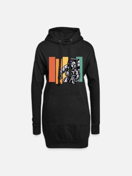 Astronaut Raumfahrt - Hoodie-Kleid - Schwarz