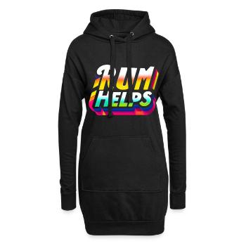 Rum Helps 9 - Hoodie-Kleid - Schwarz - Vorne