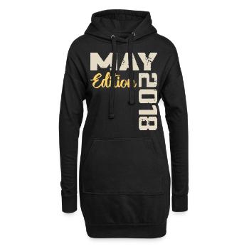 Mai 2018 Anniversaire Mai 2018 Cadeau Mai 2018 Mai - Sweat-shirt à capuche long Femme - noir - Devant