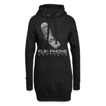 Flip Phone Activate Vintage & retro Old Flip Phone - Sweat-shirt à capuche long Femme - noir - Devant