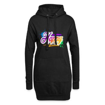 Happy - Hoodie-Kleid - Schwarz - Vorne