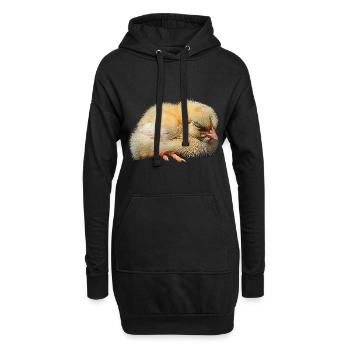 Huhn - Hoodie-Kleid - Schwarz - Vorne