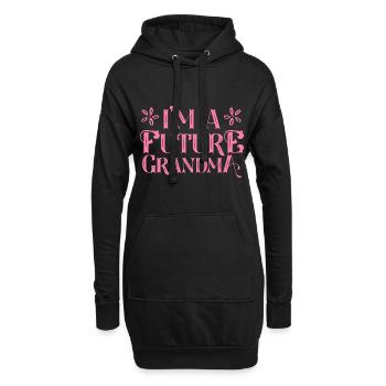 Ich bin eine zukünftige Oma Großmutter Omi - Hoodie-Kleid - Schwarz - Vorne