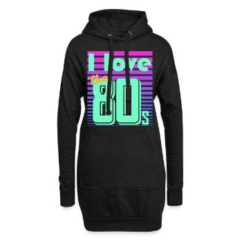 neon retro - Hoodie-Kleid - Schwarz - Vorne