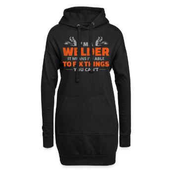 Soudeur Métal Construction Ferronnerie - Sweat-shirt à capuche long Femme - noir - Devant