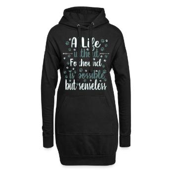 Hund Leben Liebe Hunderasse Foxhound - Hoodie-Kleid - Schwarz - Vorne
